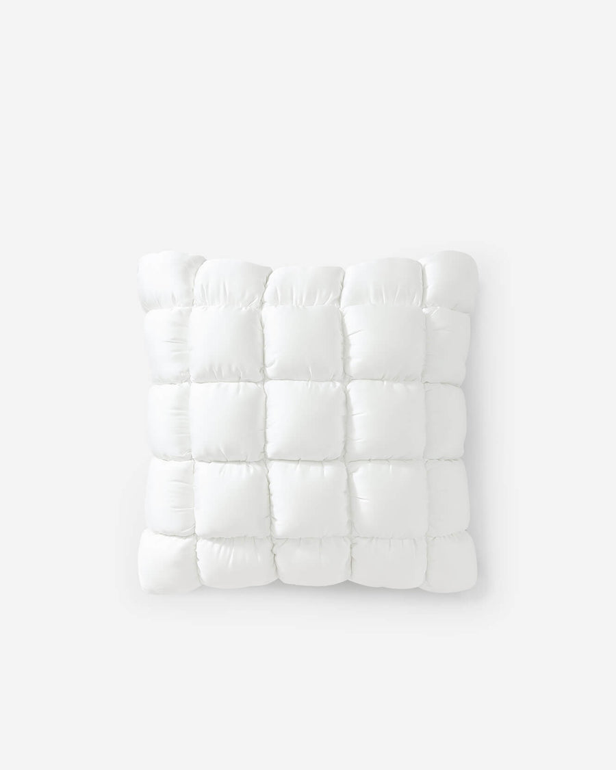 Silky Lyocell Puff Throw Pillow White