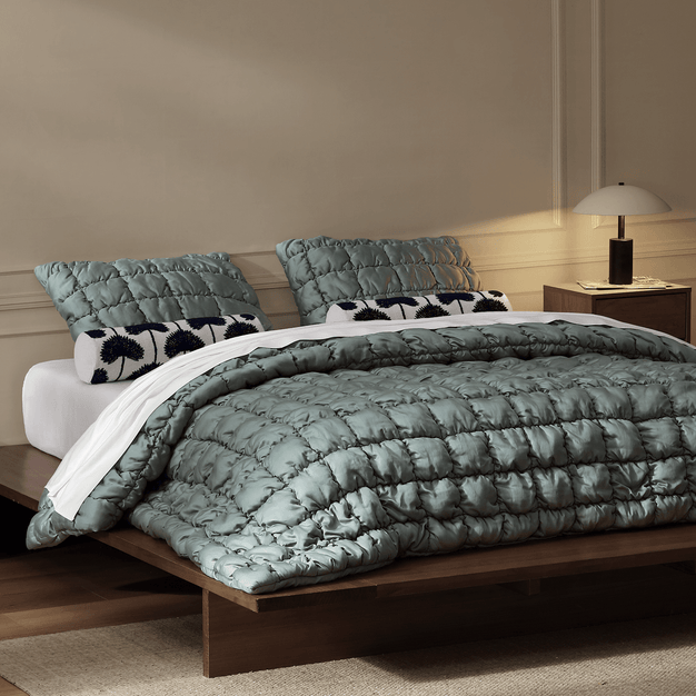 Sunday-Citizen_Silky-Lyocell-Puff- Sham Set Comforter Bundle Slate Grey