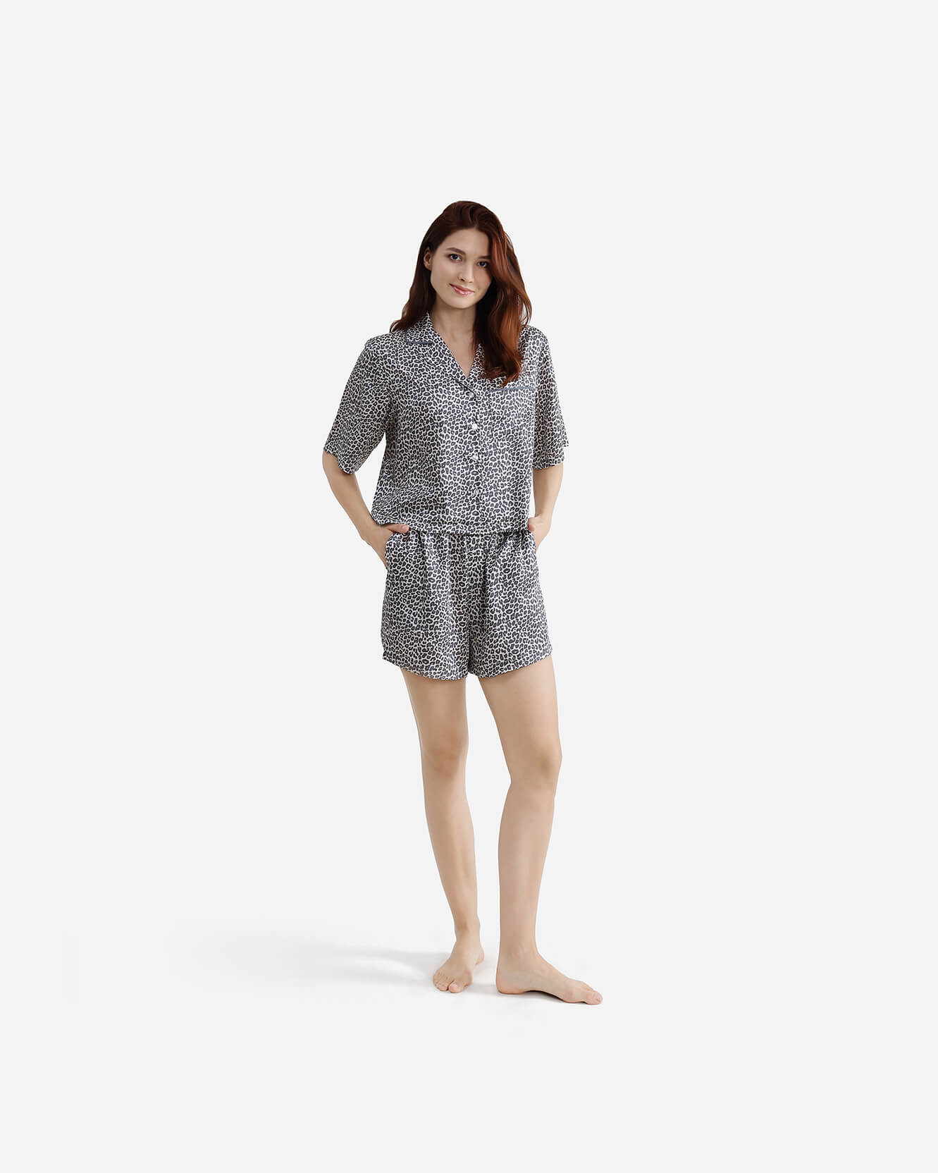 Silky Lyocell Short Leopard Print Pajama Set | Sunday Citizen