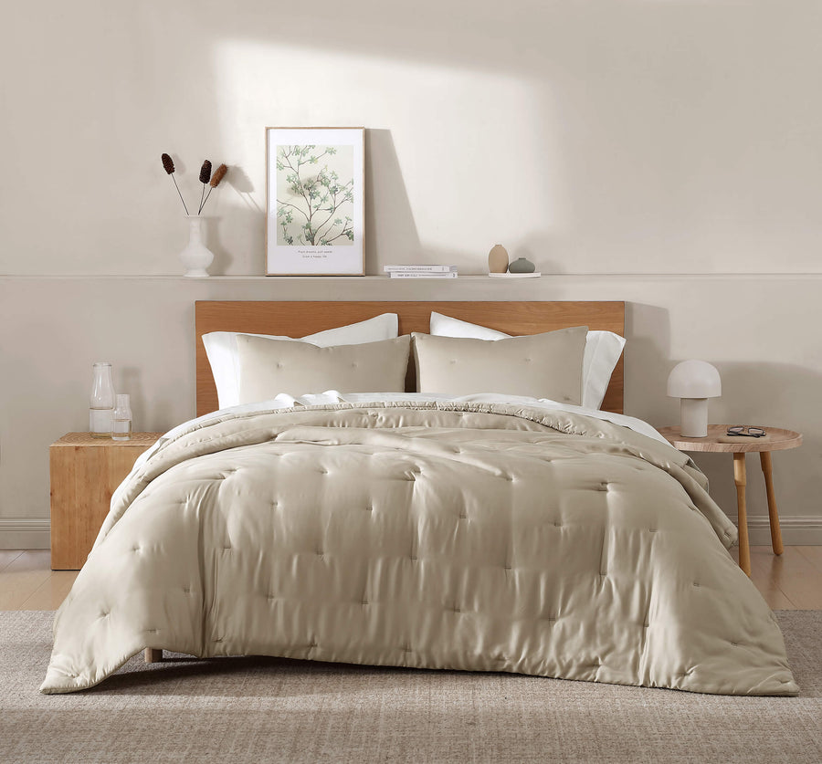 Silky Lyocell Stitch Comforter Sandstone