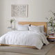 Silky Lyocell Stitch Comforter Bundle Clear White