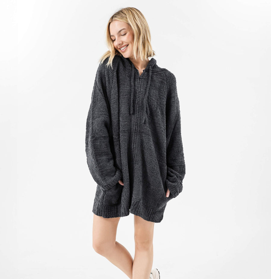 Snug Zip Blanket Hoodie Granite