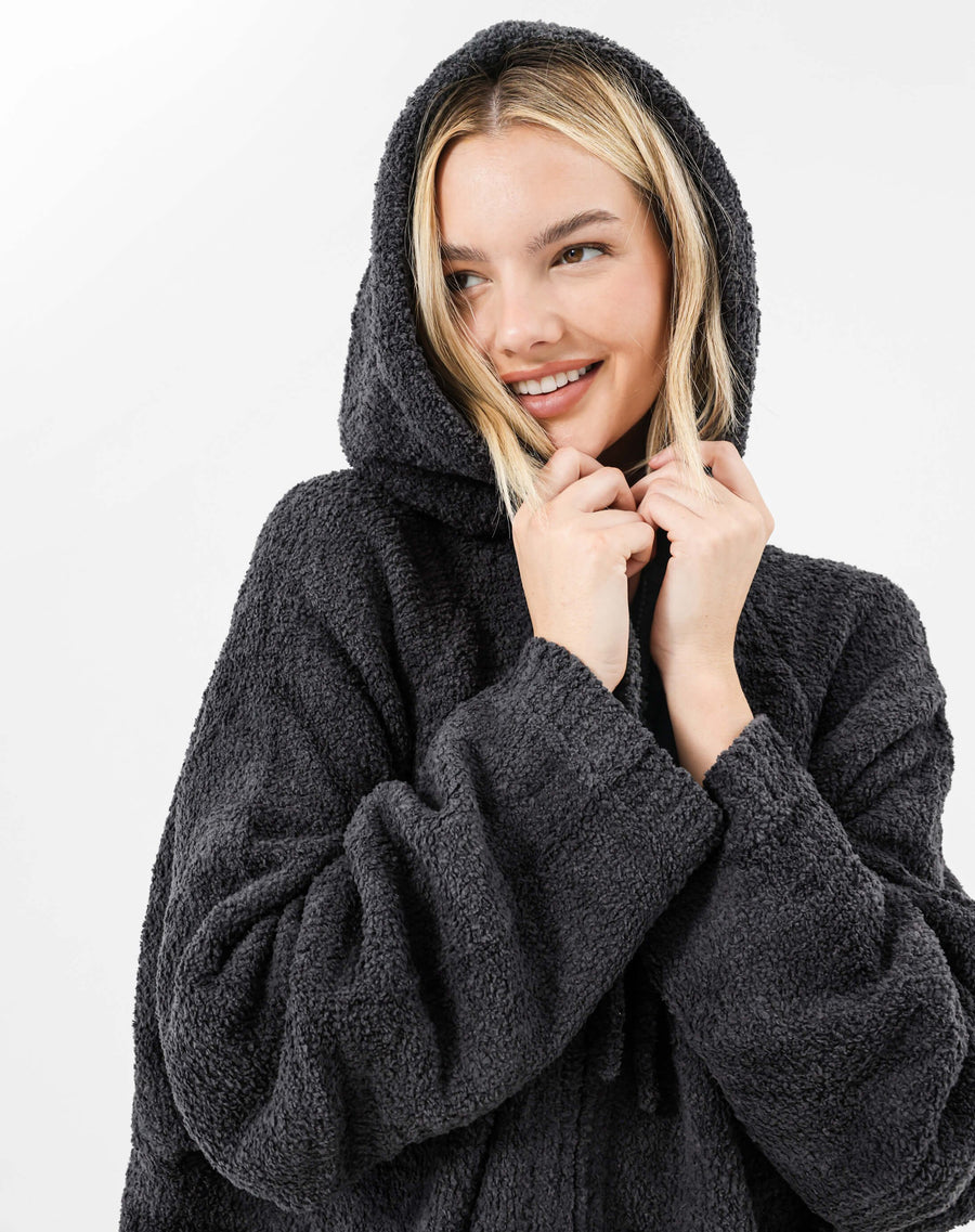 Snug Zip Blanket Hoodie Granite