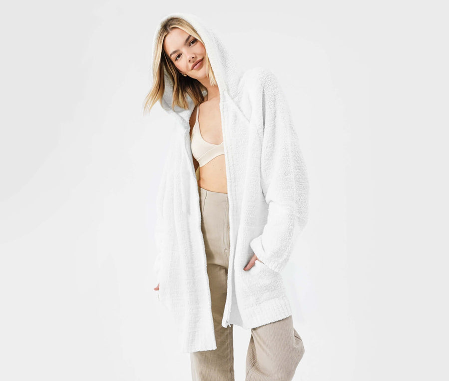 Snug Zip Blanket Hoodie Off White