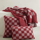 Checkerboard Mini Pillow Pomegranate - Rose