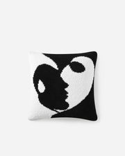 Faces II Throw Pillow Off White - Black