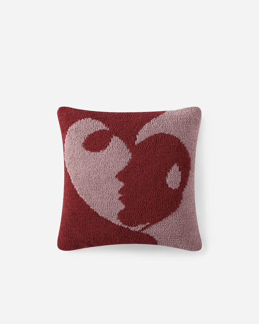 Faces II Throw Pillow Pomegranate - Rose