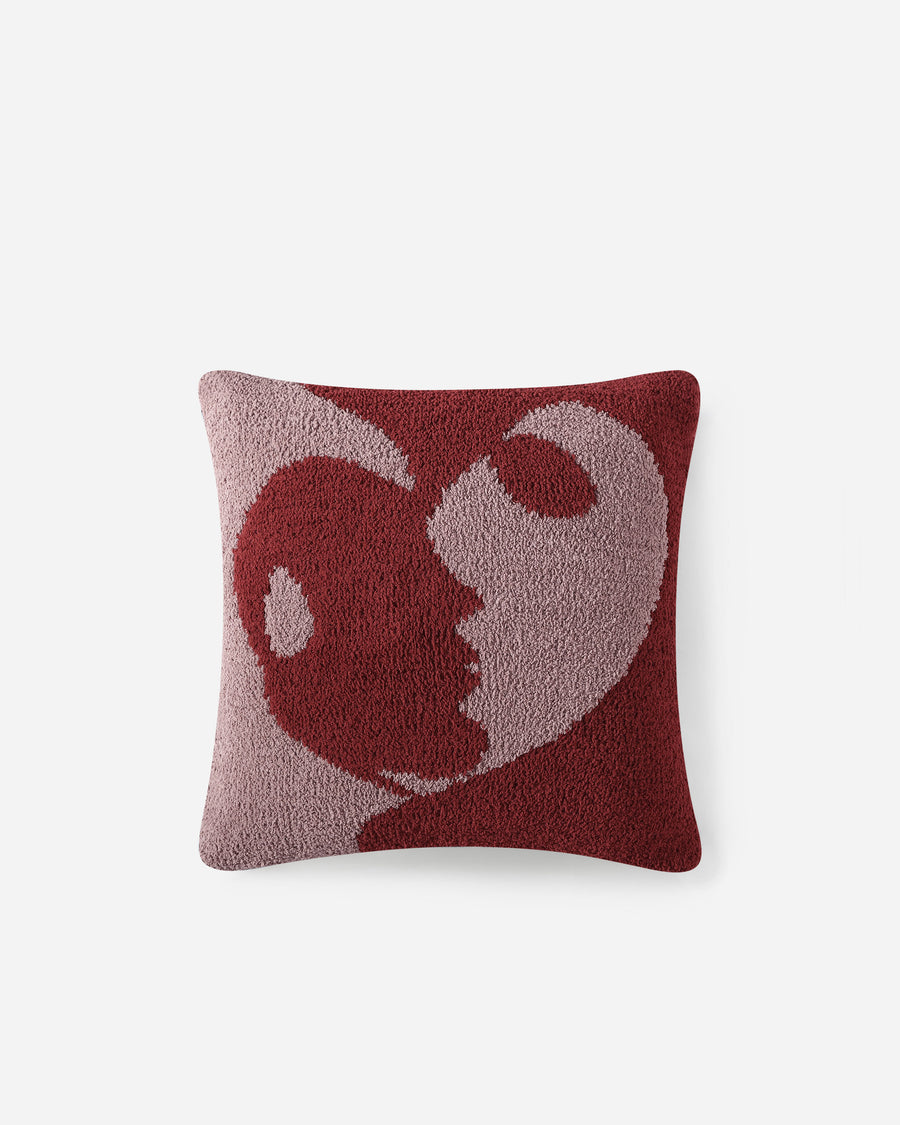 Faces II Throw Pillow Pomegranate / Rose