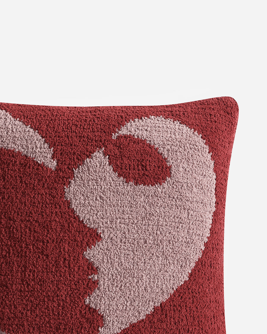 Faces II Throw Pillow Pomegranate - Rose