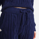 Snug Lite Braided Cropped Hoodie Marine Blue