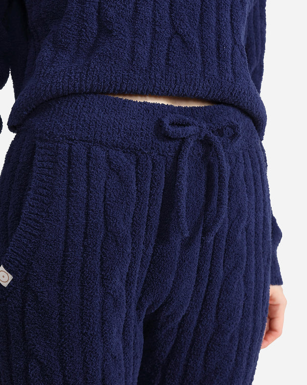 Snug Lite Braided Cropped Hoodie Marine Blue