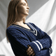 Sunday Citizen Snug Lite Braided V-Neck_ Marine Blue