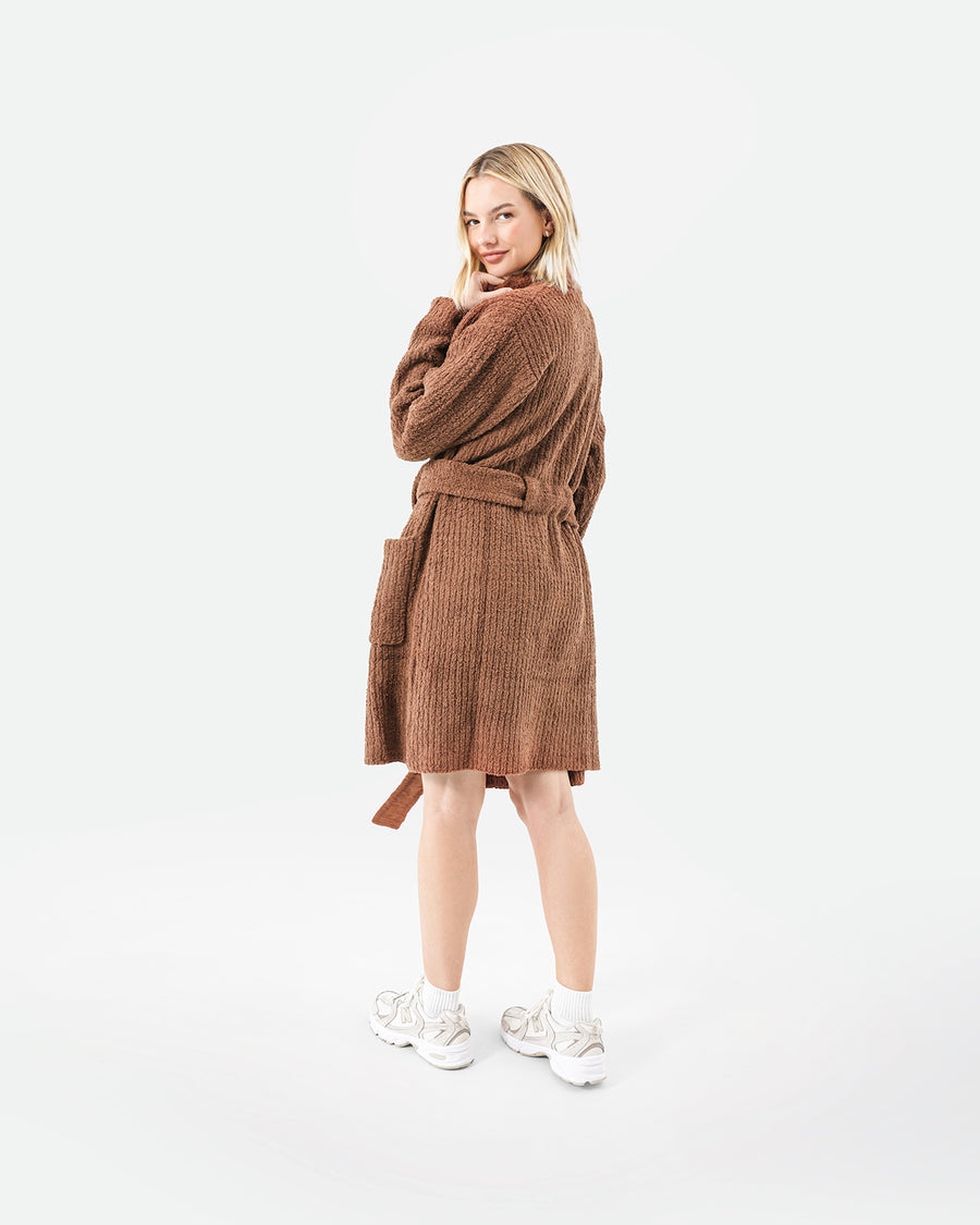 Snug Ribbed Cardigan Chestnut