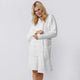 Snug Ribbed Cardigan Clear White
