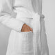Snug Ribbed Cardigan Clear White