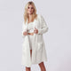 Snug Ribbed Cardigan Clear White