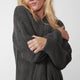 Snug Ribbed Cardigan Granite