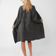 Snug Ribbed Cardigan Granite