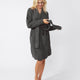 Snug Ribbed Cardigan Granite
