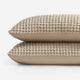 Sunday Citizen Snug Waffle Bamboo Sham Set in Taupe close-up of soft fabric texture
