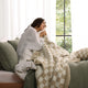 Checkerboard Throw Pillow Sahara Tan - Off White