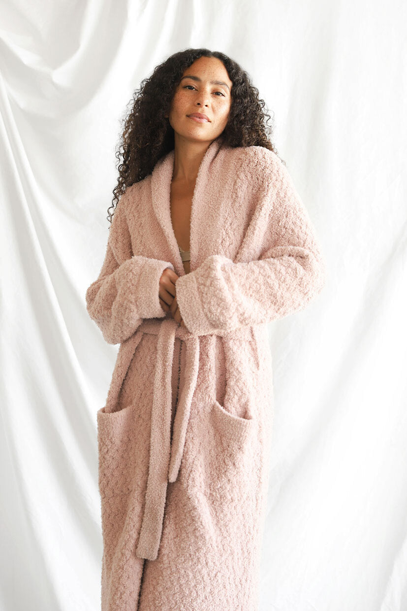 Snug Waffle Robe Dusty Pink