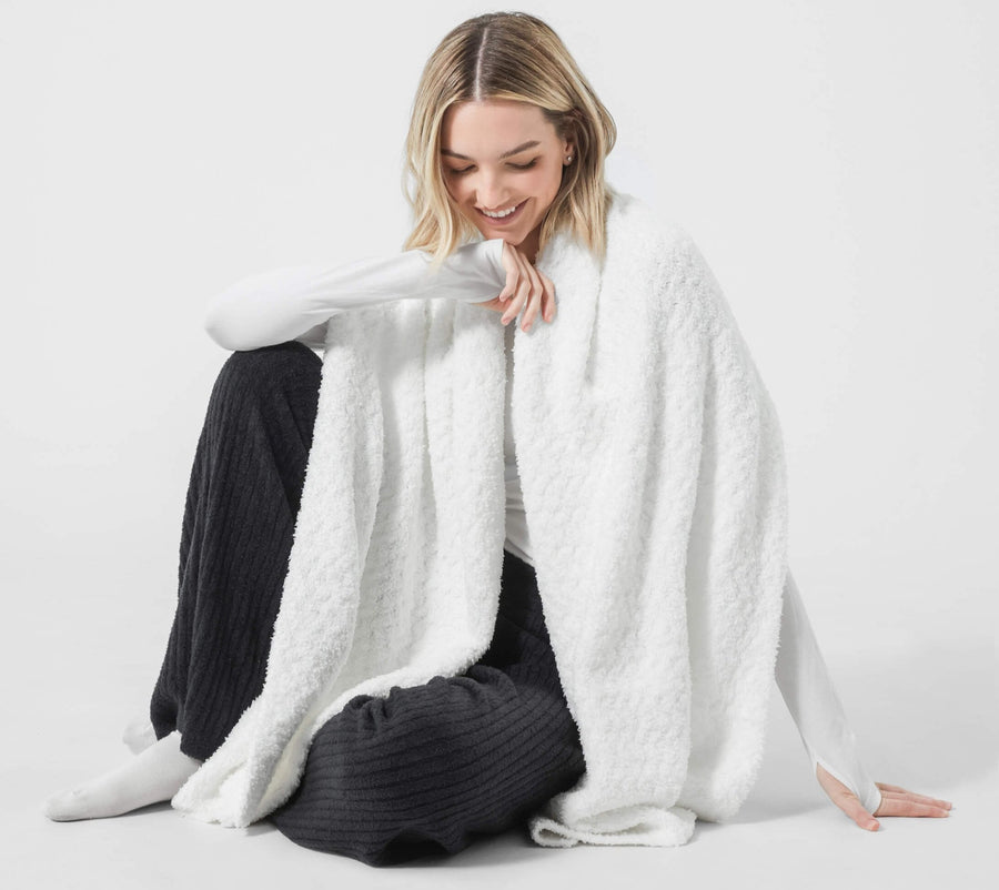 Snug Waffle Scarf Off White