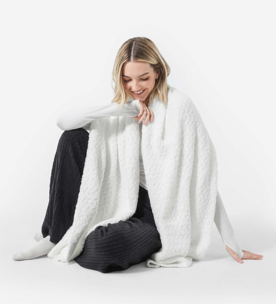 Snug Waffle Scarf Off White