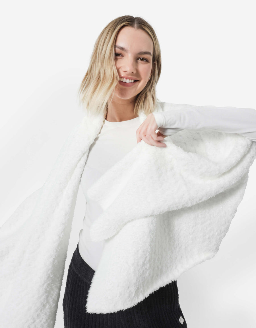 Snug Waffle Scarf Off White