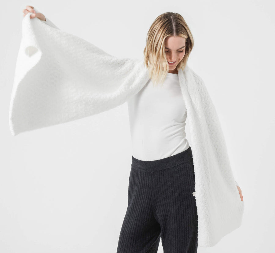 Snug Waffle Scarf Off White