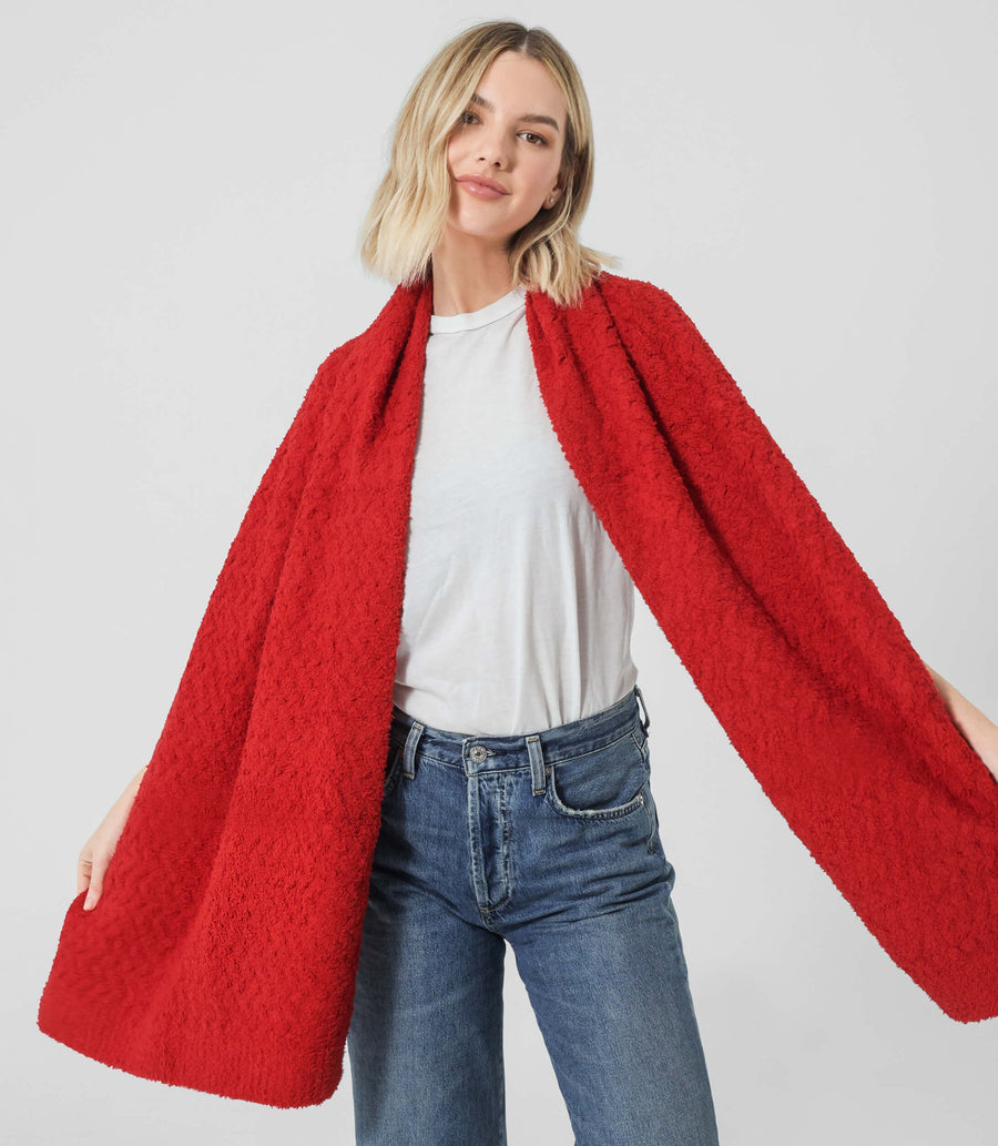 Snug Waffle Scarf Rouge