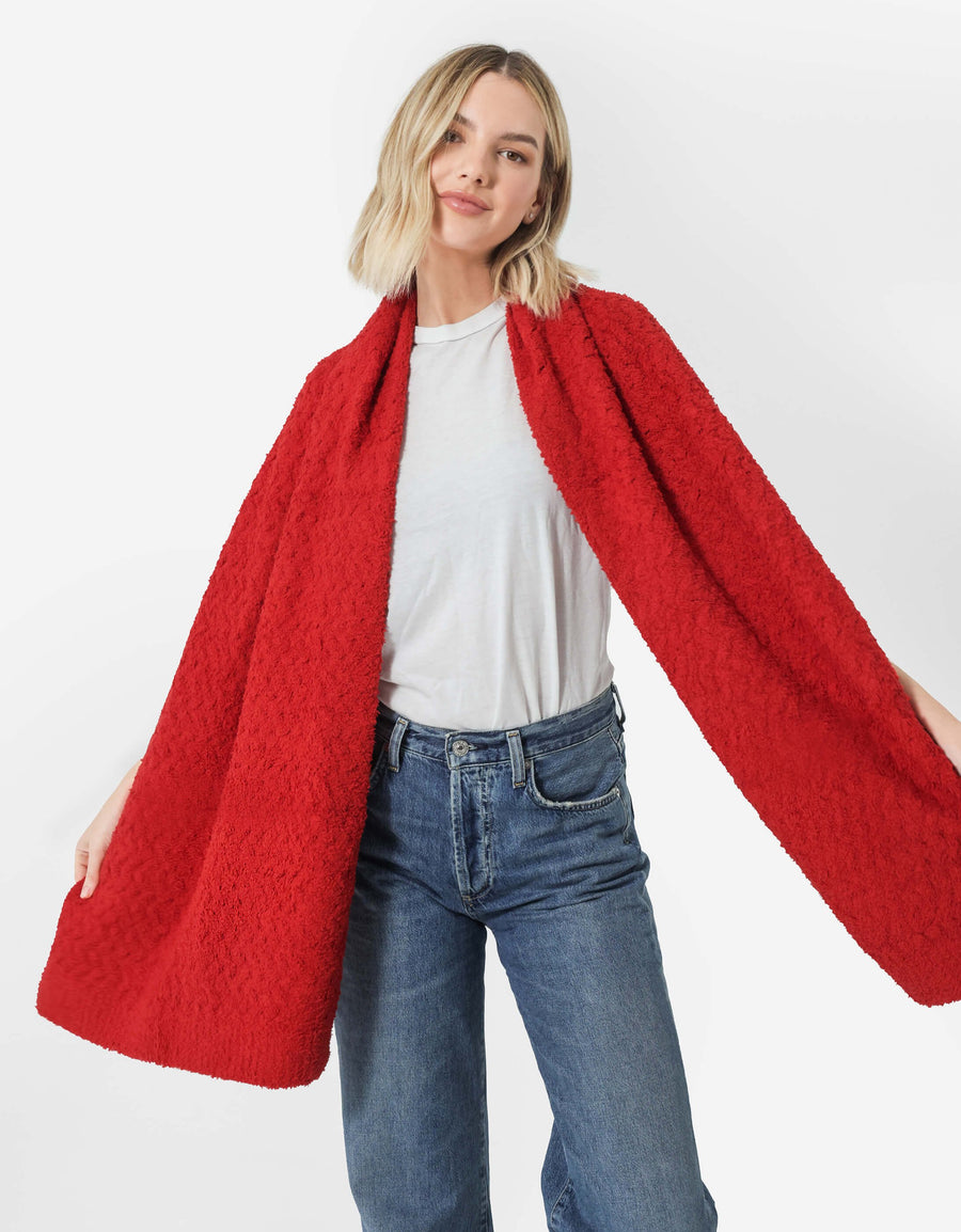 Snug Waffle Scarf Rouge