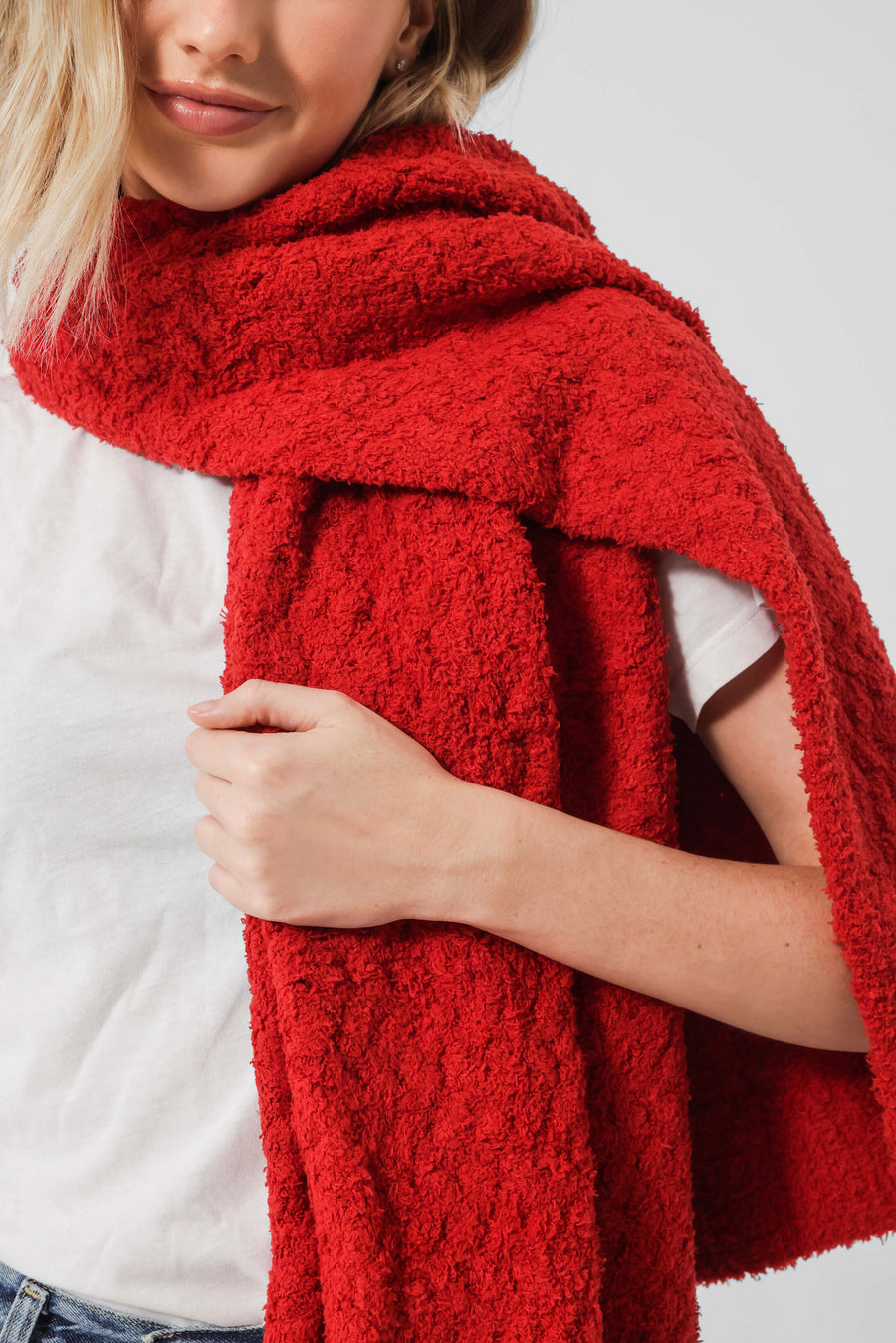 Snug Waffle Scarf Rouge