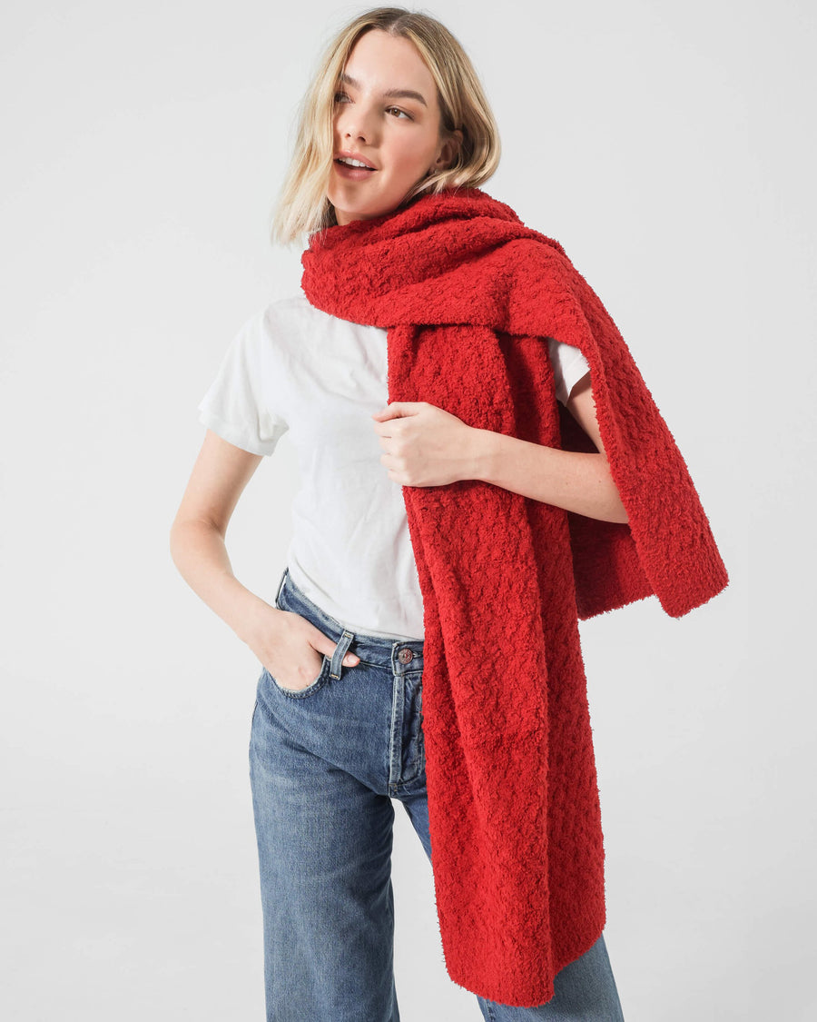 Snug Waffle Scarf Rouge