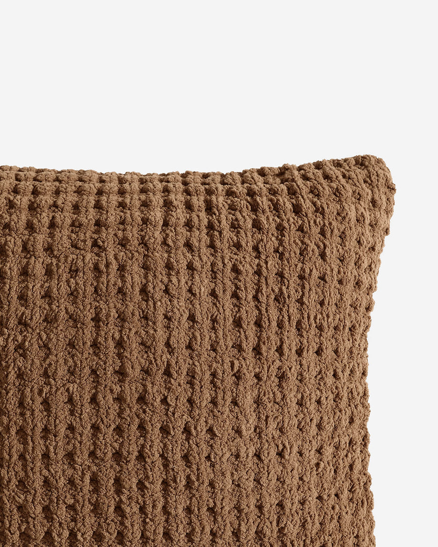 Snug Waffle Throw Pillow Chestnut