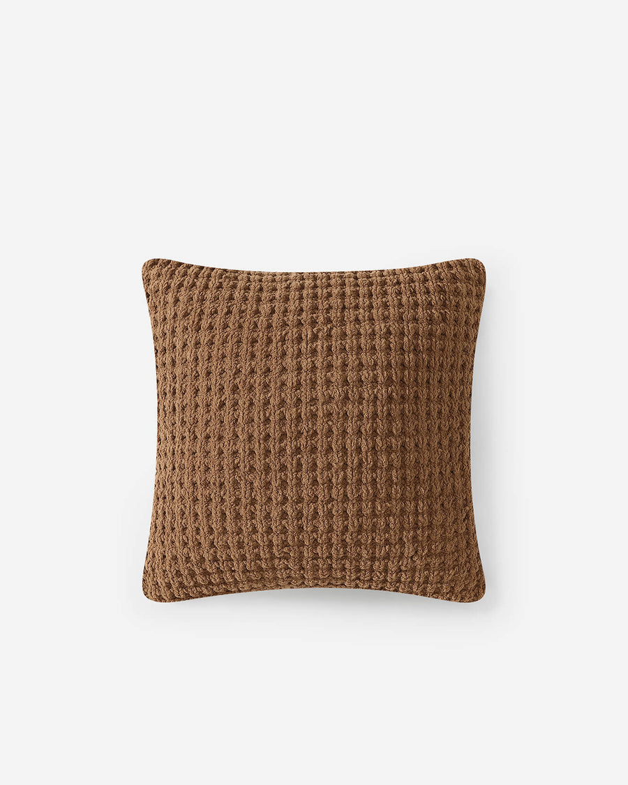 Snug Waffle Throw Pillow Chestnut