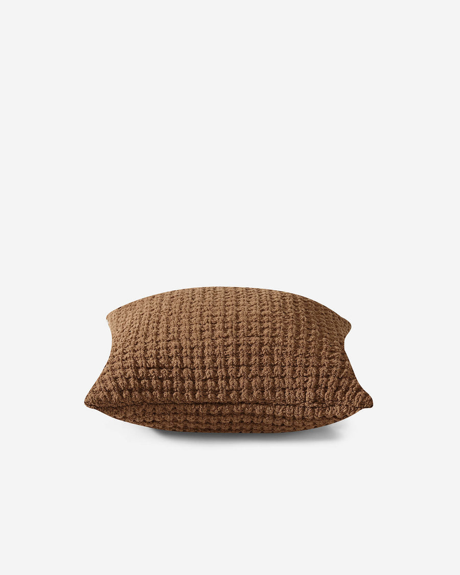 Snug Waffle Throw Pillow Chestnut