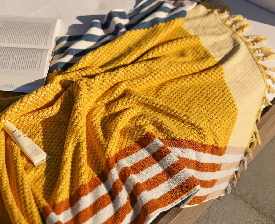 Striped Beach Towel Sunshine