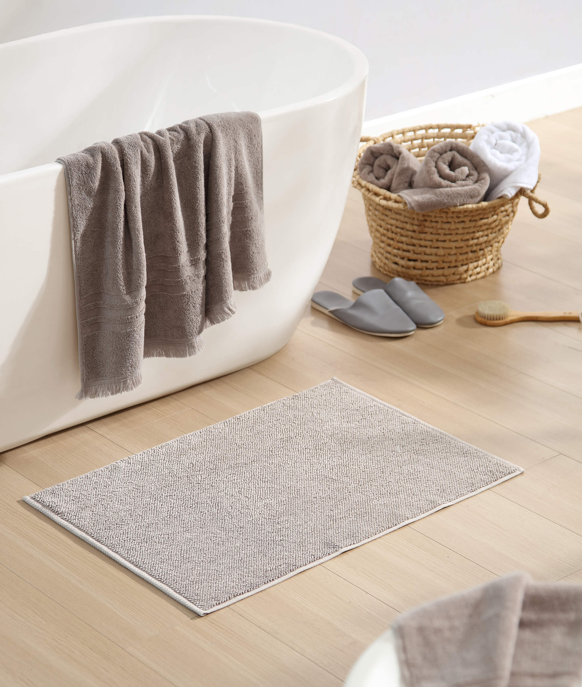 Turkish Cotton Bath Mat Taupe