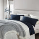 Two-Tone Ribbed Bed Blanket Off White - Midnight
