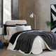 Two-Tone Ribbed Bed Blanket Off White - Midnight