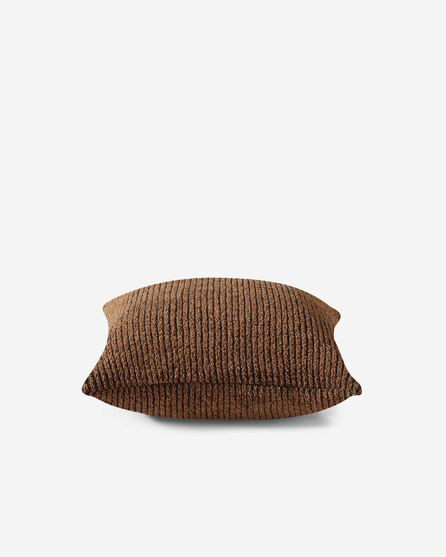 Two-Tone Ribbed Throw Pillow Chestnut - Mocha