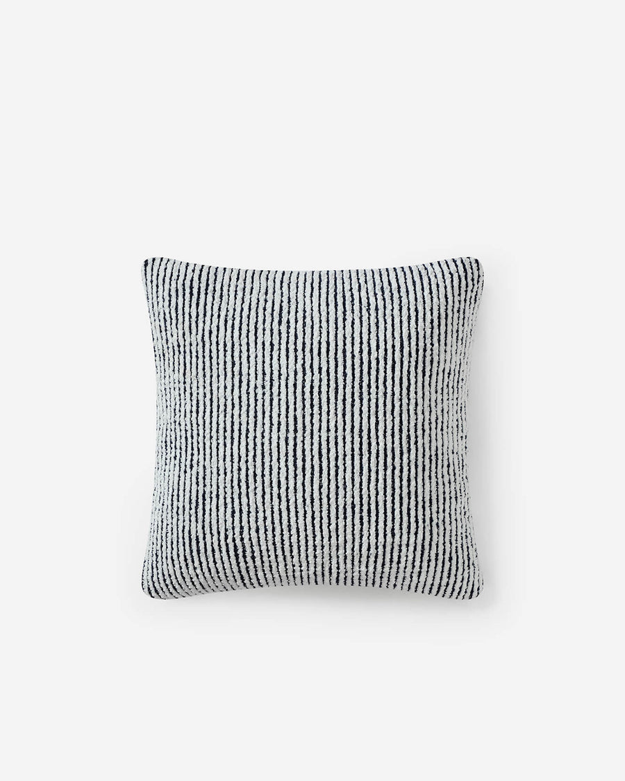 Two-Tone Ribbed Throw Pillow Off White - Midnight