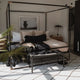 Braided Pom Pom Throw Black