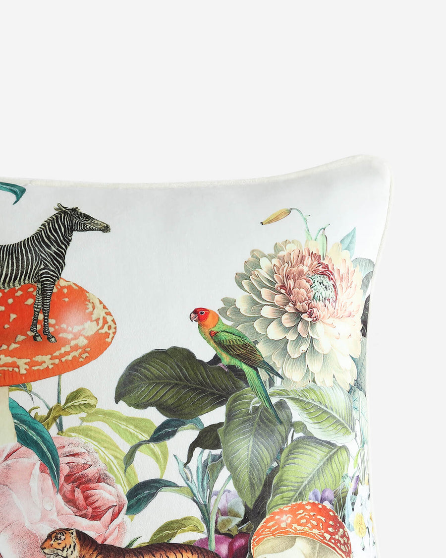 Wildlife Throw Pillow Off White