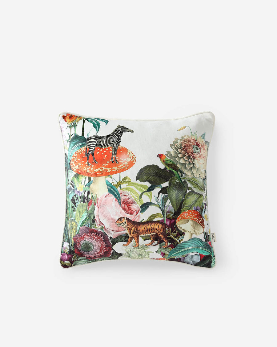 Wildlife Throw Pillow Off White