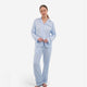 Woven Cotton Long PJ Set Light Blue