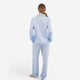 Woven Cotton Long PJ Set Light Blue