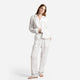 Woven Cotton Long PJ Set White