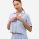 Woven Cotton Short PJ Set Light Blue
